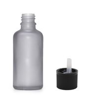 50ml Flaska i Grå Frostat Glas med Barnsäker Droppare