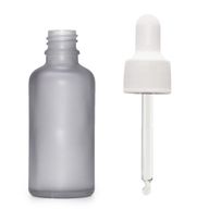 50ml Flaska i Grå Frostat Glas med Vit Pipett