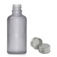 100ml Flaska i Grå Frostat Glas med Aluminiumlock