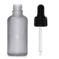 100ml Flaska i Grå Frostat Glas med Svart Pipett