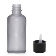 100ml Flaska i Grå Frostat Glas med Barnsäker Droppare