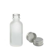 10ml Flaska i Vitt Frostat Glas med Aluminiumlock
