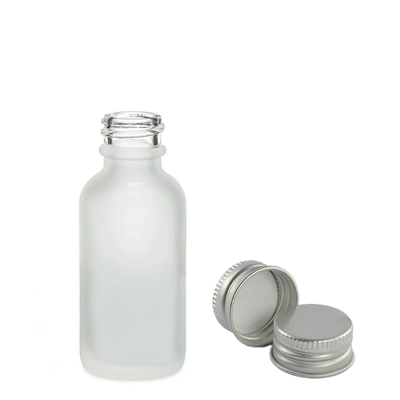 10ml Flaska i Vitt Frostat Glas med Aluminiumlock