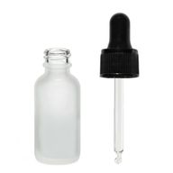10ml Flaska i Vitt Frostat Glas med Svart Pipett