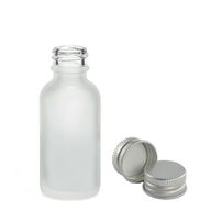 30ml Flaska i Vitt Frostat Glas med Aluminiumlock