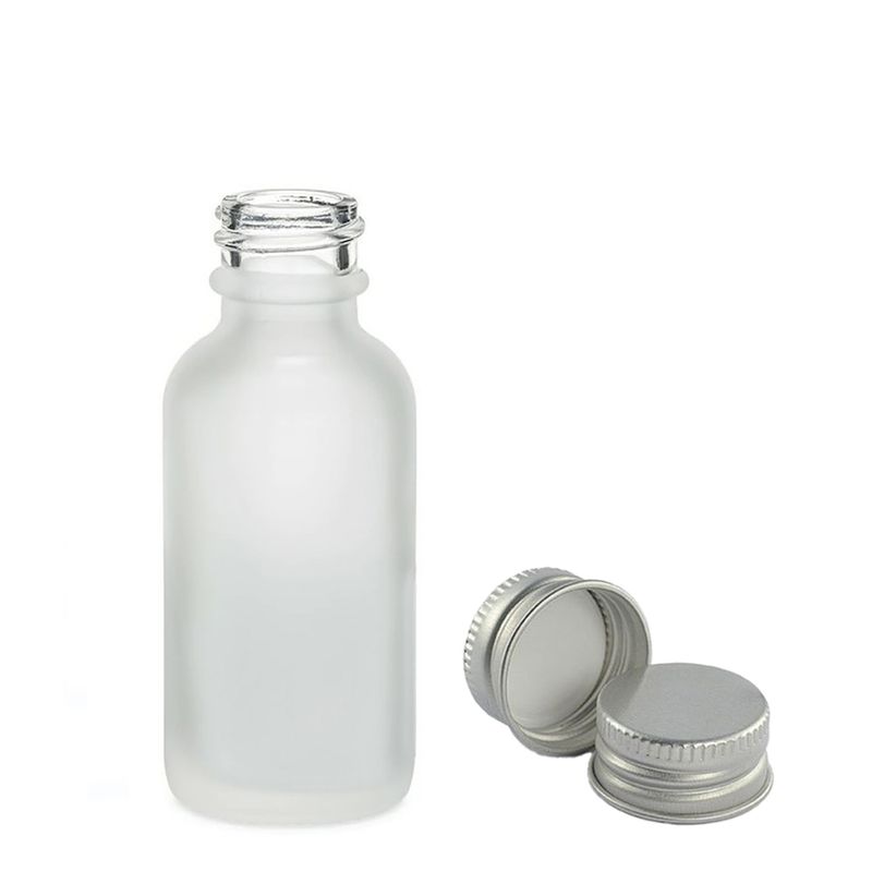 30ml Flaska i Vitt Frostat Glas med Aluminiumlock