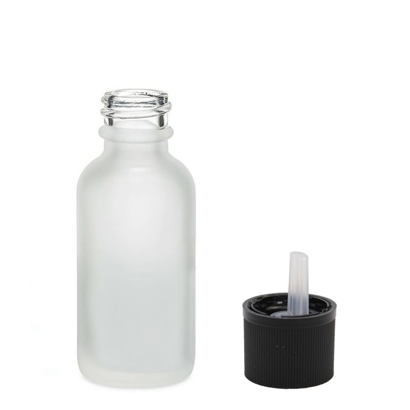 30ml Flaska i Vitt Frostat Glas med Barnsäker Droppare