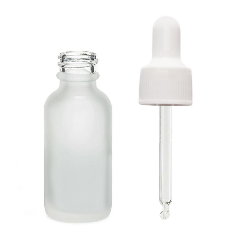 30ml Flaska i Vitt Frostat Glas med Vit Pipett