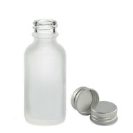 50ml Flaska i Vitt Frostat Glas med Aluminiumlock