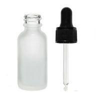 50ml Flaska i Vitt Frostat Glas med Svart Pipett