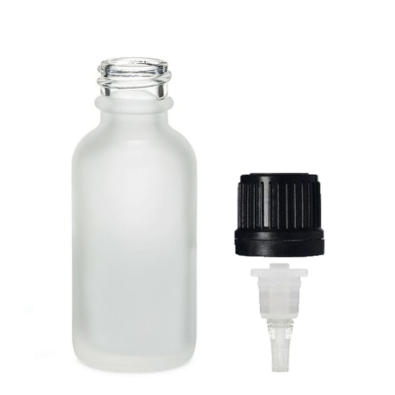 50ml Flaska i Vitt Frostat Glas med Dropparlock