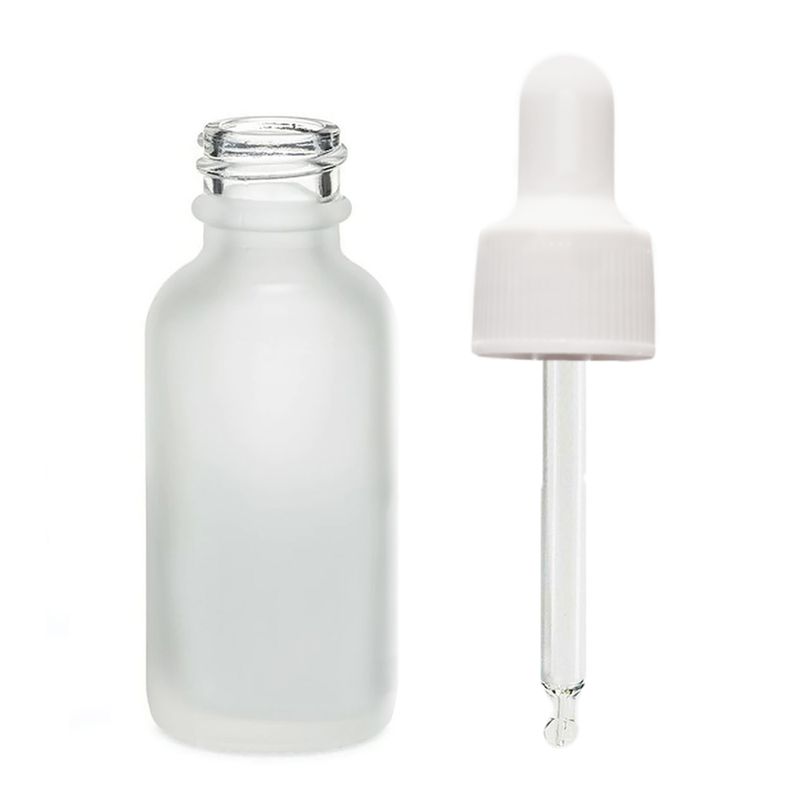 50ml Flaska i Vitt Frostat Glas med Vit Pipett