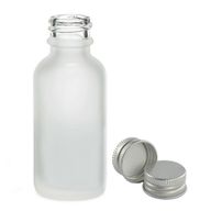 100ml Flaska i Vitt Frostat Glas med Aluminiumlock