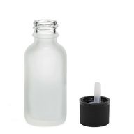 100ml Flaska i Vitt Frostat Glas med Barnsäker Droppare