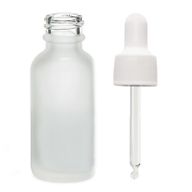 100ml Flaska i Vitt Frostat Glas med Vit Pipett