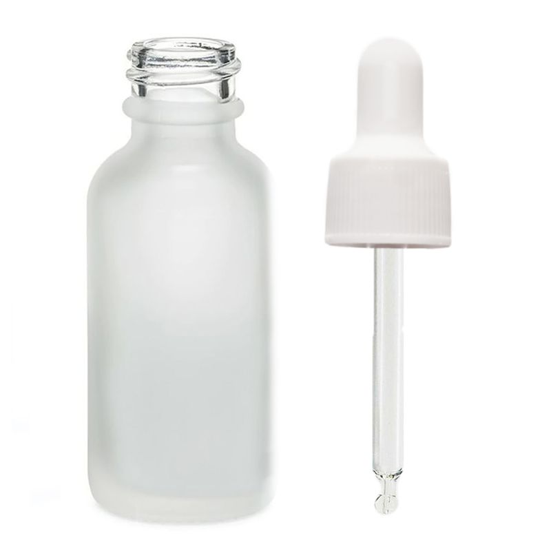 100ml Flaska i Vitt Frostat Glas med Vit Pipett