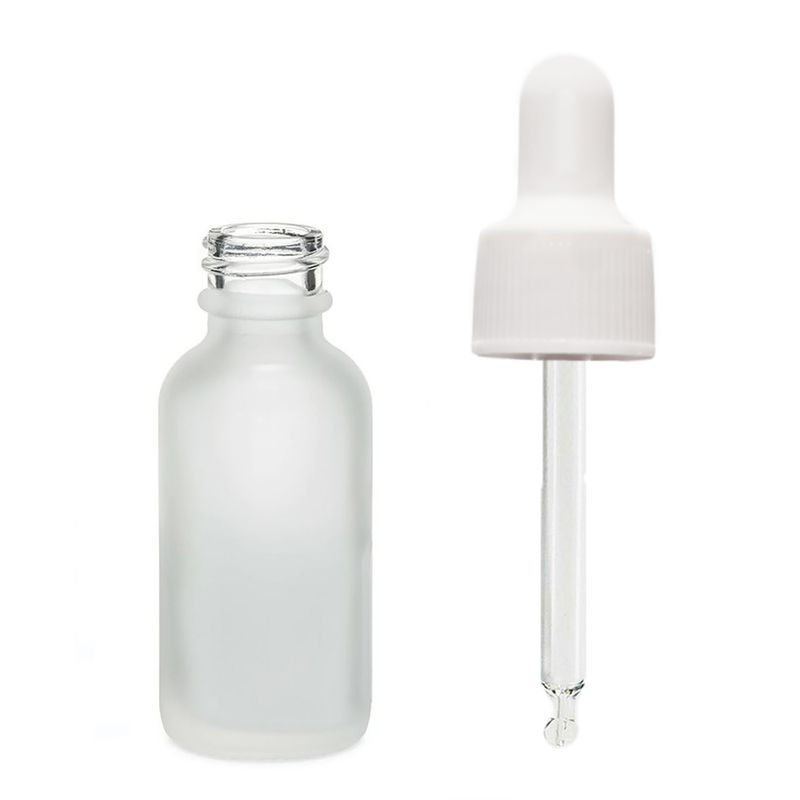 10ml Flaska i Vitt Frostat Glas med Vit Pipett