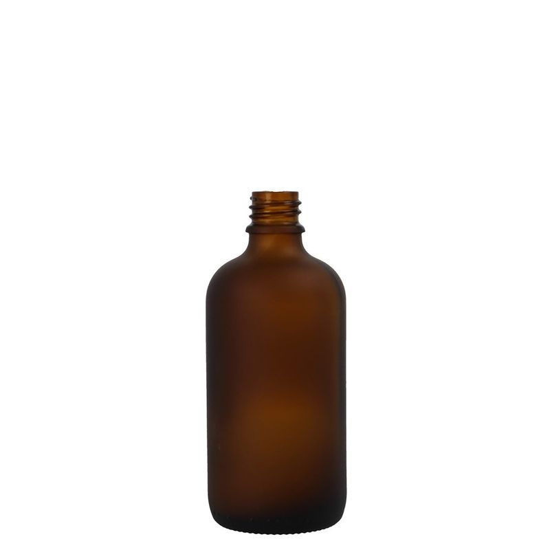 10ml Bärnstensfärgad Flaska i Frostat Glas - Utan Lock