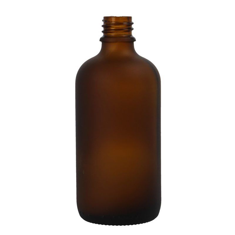 100ml Bärnstensfärgad Flaska i Frostat Glas - Utan Lock