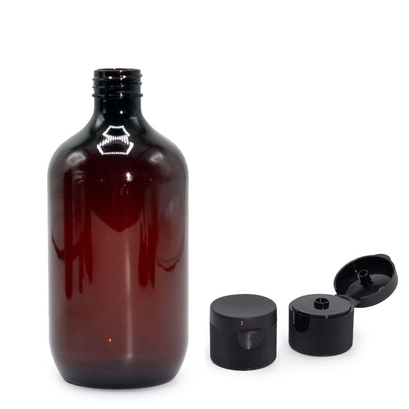 500ml Bärnstensfärgad Boston-flaska med Fliptop-lock