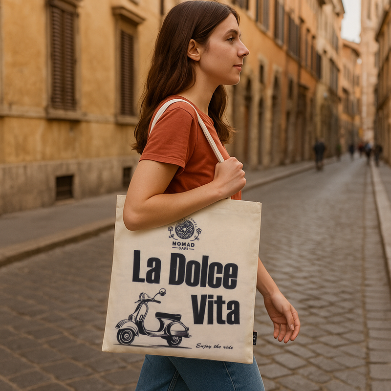 Ikonisk Basic Tygkasse - La Dolce Vita - Naturlig