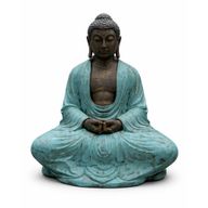 Stor Thailändsk Buddha i Turkos & Sten - 0.96m