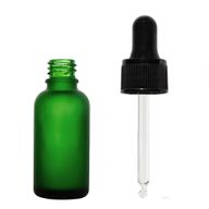 10 ml frostat grönt glas dropperflaska med svart pipett