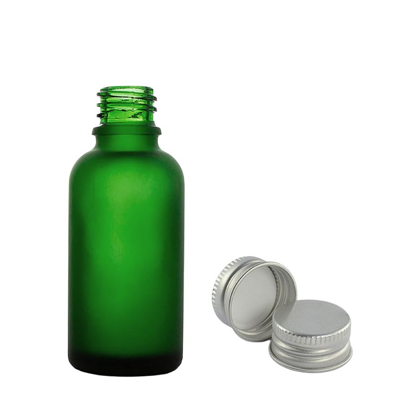 30 ml frostat grönt glas dropperflaska med aluminiumlock