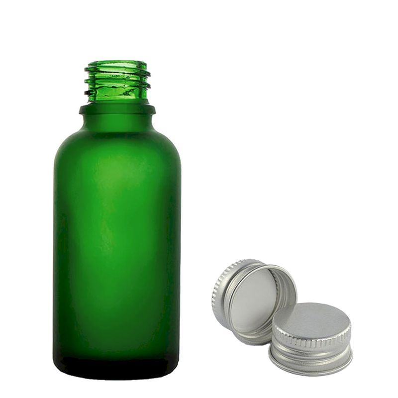 50 ml frostat grönt glas pipettflaska med aluminiumkork
