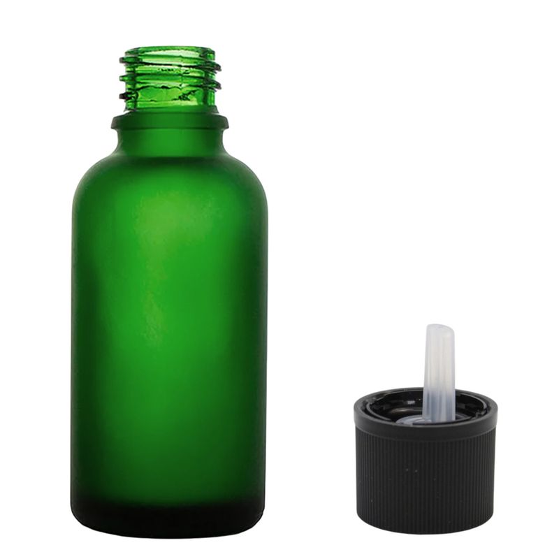 100 ml frostat grönt glas pipettflaska med barnsäker pipettkork