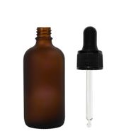 30 ml frostad bärnstensfärgad glasflaska med svart pipett