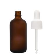 30 ml frostat bärnstensfärgat glas droppflaska med vit pipett