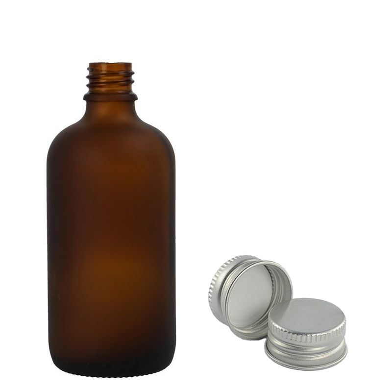 50 ml frostad bärnstensfärgad glas dropperflaska med aluminiumkork