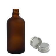 50 ml frostad bärnstensfärgad glas dropperflaska med aluminiumkork