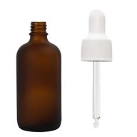 50 ml frostat bärnstensfärgat glasdropperflaska med vit pipett