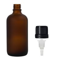 100 ml frostade bärnstensfärgade glasdropperflaskor med pipettlock