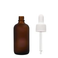 10 ml frostat amberfärgat glas dropperflaska med vit pipett