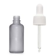 10ml Flaska i Grå Frostat Glas med Vit Pipett