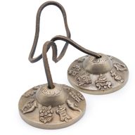 Tingsha-klockor i Premium-mässing - Lyckosymboler - Ca 6cm (155g)