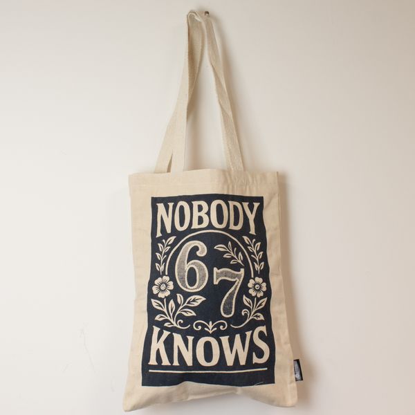 Ikonisk Toni toteväska - Nobody Knows 67 (42x30cm) - Naturfärgad 10oz