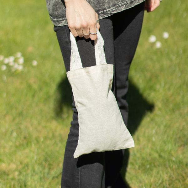 Ikonisk Mini-tygkasse – Otryckt (25x20 cm) – Naturlig 4oz