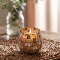 Litet Doftljus i Glasburk - Amber Mosaic