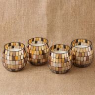 Litet Doftljus i Glasburk - Amber Mosaic