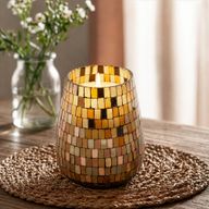 Stort Doftljus i Glasburk - Amber Mosaic