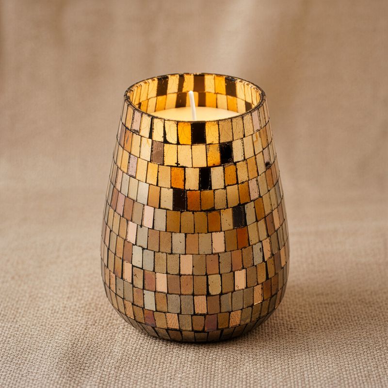 Stort Doftljus i Glasburk - Amber Mosaic