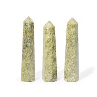 Ädelsten sexsidiga obeliskspetsar cirka 11 cm - epidot