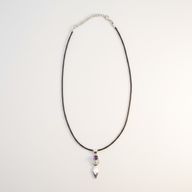Indiskt Symbolhänge - Silverpläterat (45cm snöre) - Goddess - Ametist