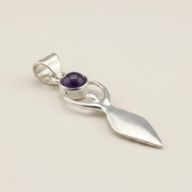 Indiskt Symbolhänge - Silverpläterat (45cm snöre) - Goddess - Ametist