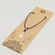 Indiskt Symbolhänge - Silverpläterat (45cm snöre) - Goddess - Ametist
