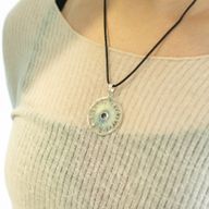 Indiskt Symbolhänge - Silverpläterat (45cm snöre) - Sun Worship - Ametist